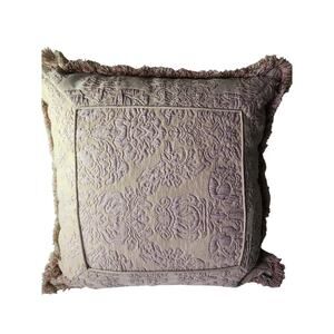 LEGACY Made in USA Tan Floral Large Thick 24x24 Decorative Luxury Throw Pillow